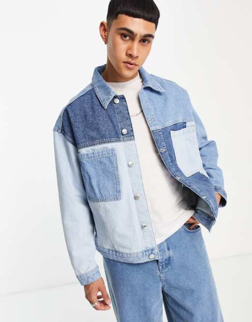 Bershka co-ord patchwork denim jacket | ASOS