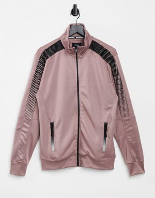 Bershka co-ord tracksuit jacket in pink