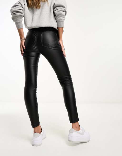 Topshop Maternity faux leather skinny pant in black