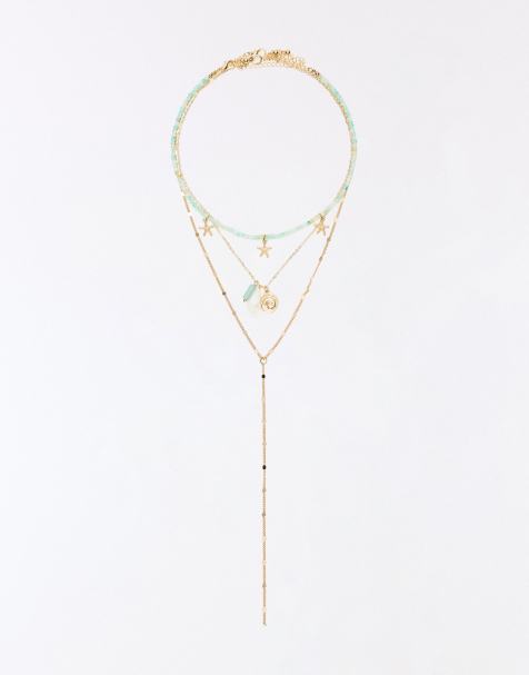 Bershka - Collana dorata con ciondolo a tema mare - view 1