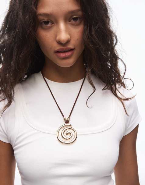 Bershka - Collana in corda con pendente oro - view 1