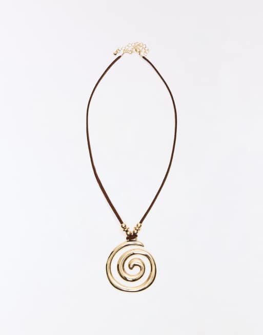 Bershka - Collana in corda con pendente oro, 3 di 3