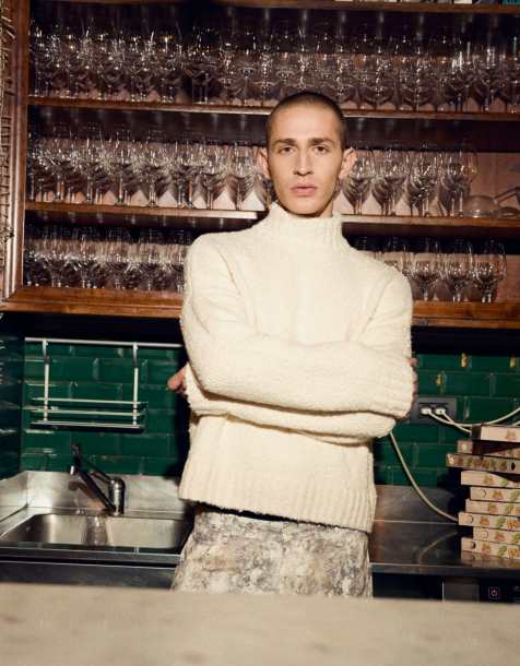Bershka Collection - Ecrufarvet strikket trøje med tekstur - view 1