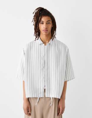 Bershka - Collection - Gestreept overhemd in wit