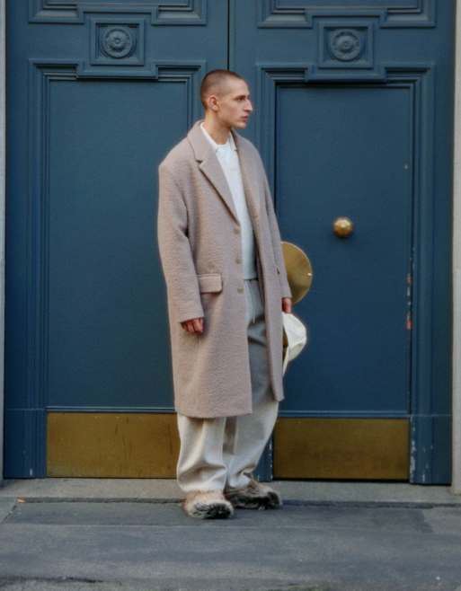 Bershka – Collection – Longline-Hemdjacke in Beige