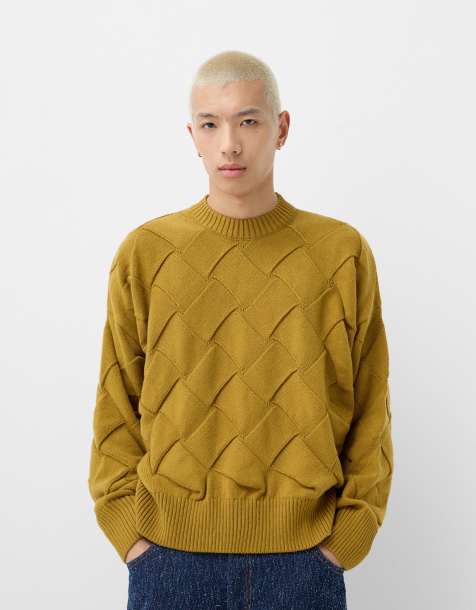Bershka – Collection – Oliwkowy sweter z żakardowej dzianiny - view 1
