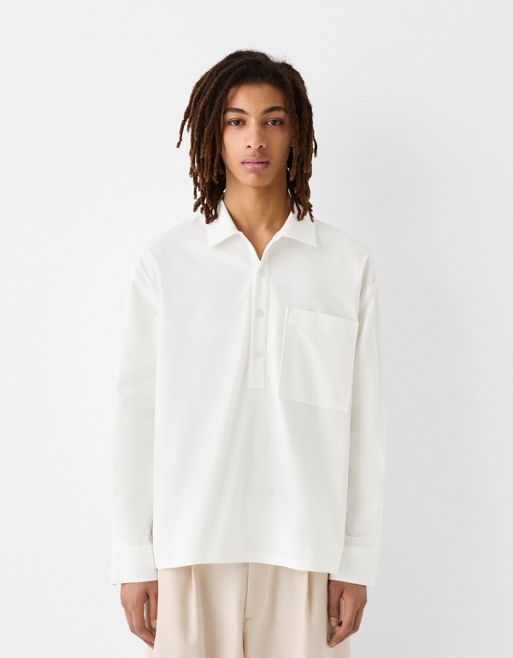Bershka Collection over head shirt in white