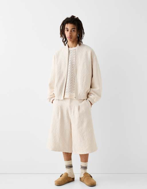 Bershka - Collection - Pantaloncini sartoriali color crema