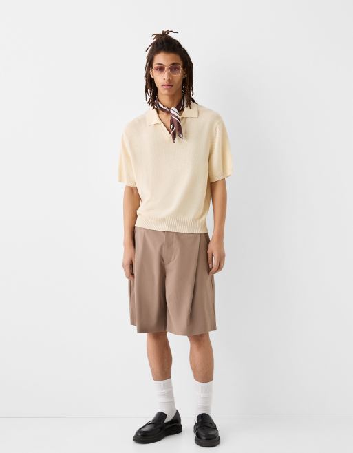 Bershka – Collection – Prześwitujący top polo w kolorze ecru, 4 z 4