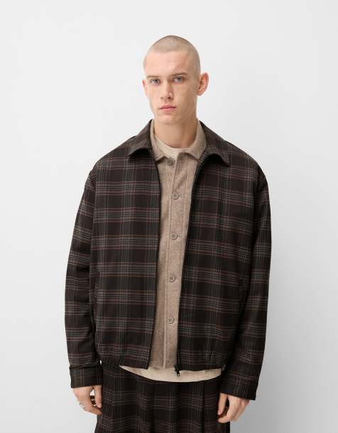 Bershka - Collection - Veste d'ensemble à carreaux - Marron - view 1