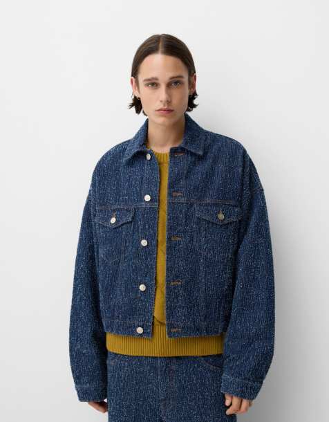 Bershka - Collection - Veste d'ensemble en jean texturé - Bleu - view 1