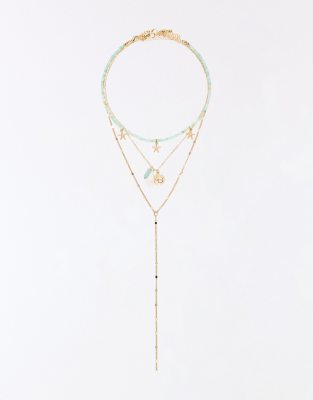 Bershka - Collier à breloque marine - Doré