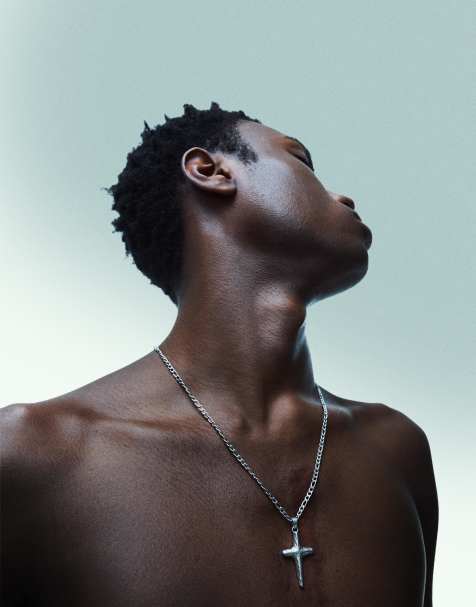 Bershka - Collier à pendentif en acier - Argenté - view 1