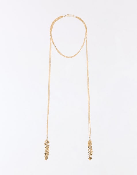 Bershka - Collier en chaîne ultra long - Doré - view 1