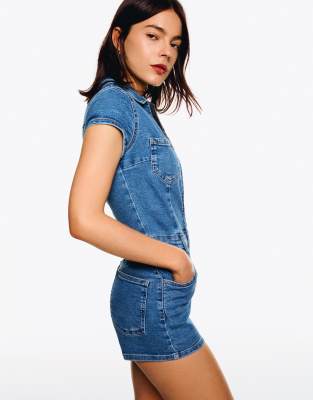 Bershka - Combishort - Bleu moyen