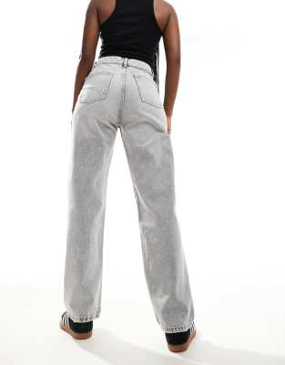 Bershka comfort fit mom jeans in gray