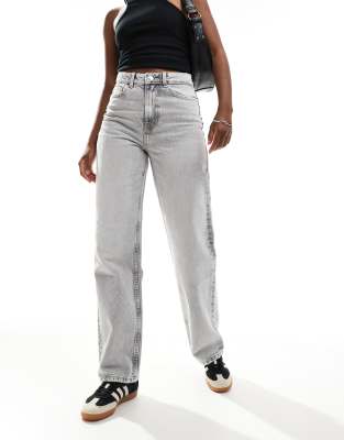 Bershka comfort fit mom jeans in grey