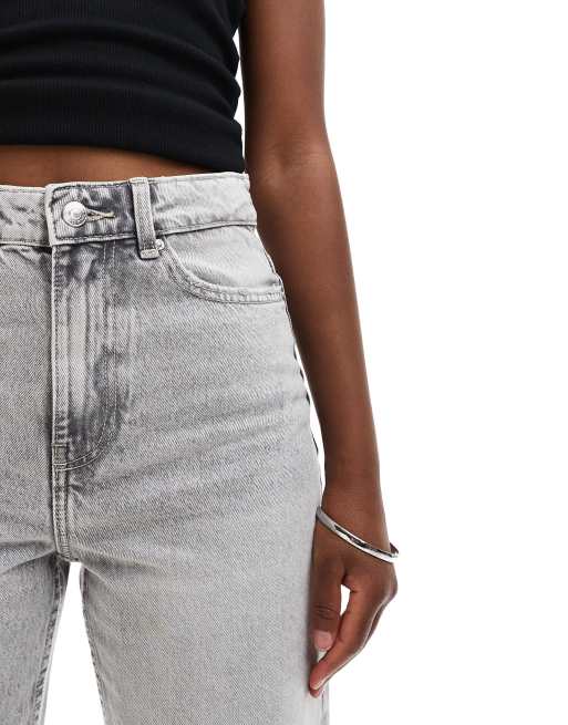 Bershka comfort fit mom jeans in grey, 3 of 5