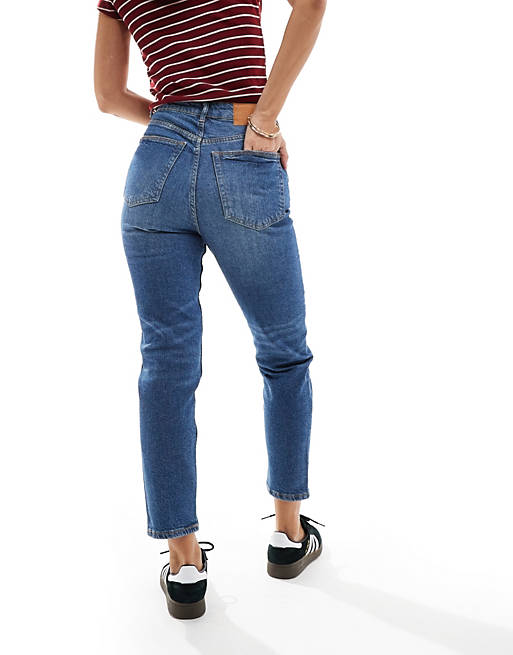 Bershka fit jeans in mid blue | ASOS