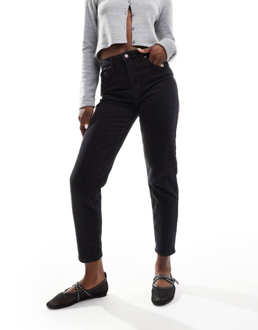 Bershka - Comfortabele mom jeans in zwart