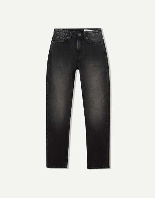Bershka - Comfortabele mom jeans met hoge taille in zwart, 2 van 4