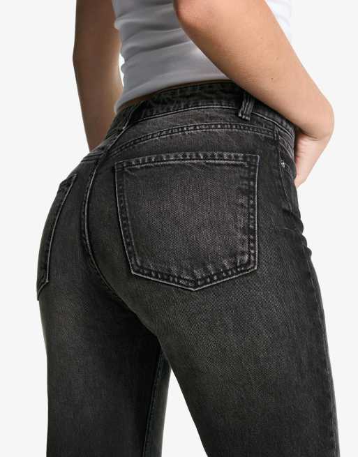 Bershka - Comfortabele mom jeans met hoge taille in zwart, 3 van 4