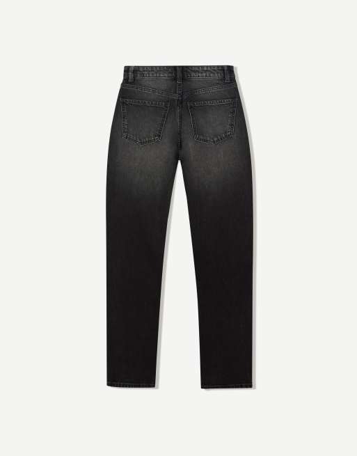 Bershka - Comfortabele mom jeans met hoge taille in zwart, 4 van 4