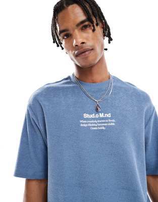 Bershka Concept Back Printed T-shirt In Gray
