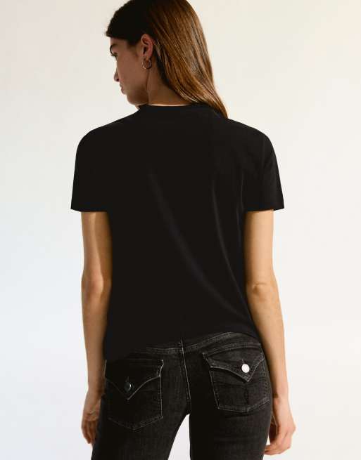 Bershka - Confezione da 2 T-shirt a maniche corte bianca e ner, 4 di 4