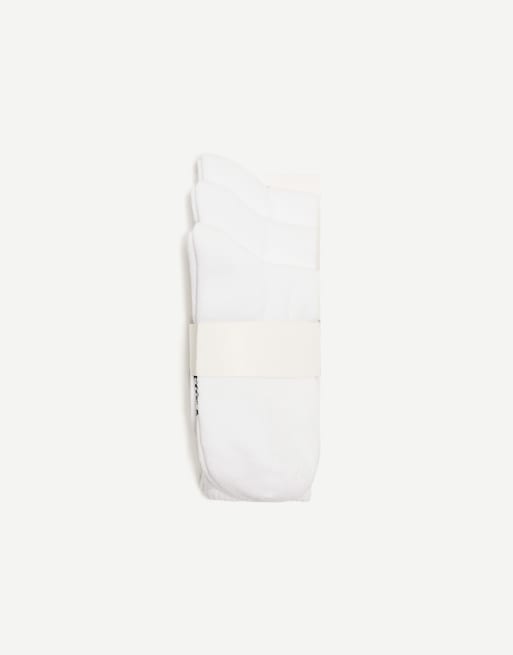 Bershka - Confezione da 3 paia di calzini sportivi bianchi, 2 di 3