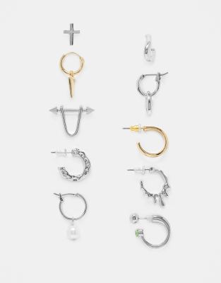 Bershka pearl earring multipack in silver  - ASOS Price Checker