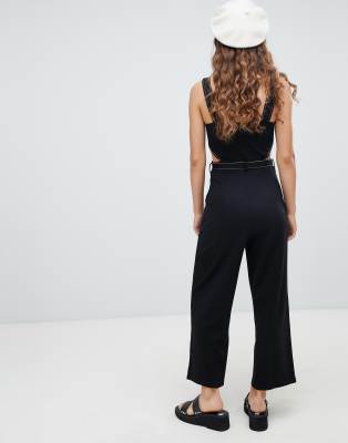 contrast stitch jumpsuit