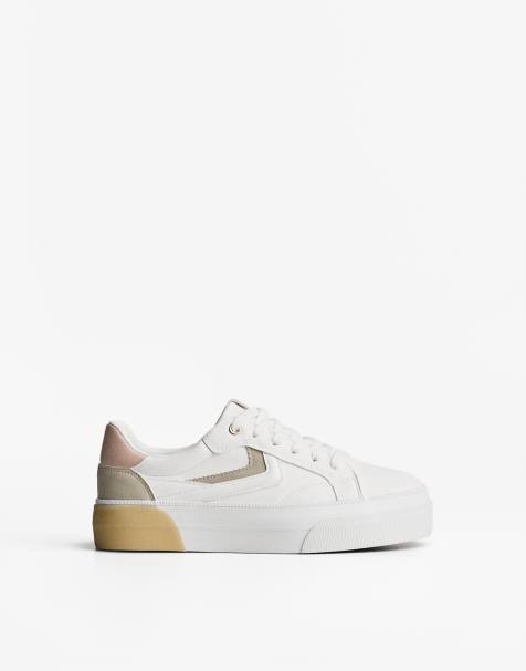 Bershka Contrast trainers in white - view 1