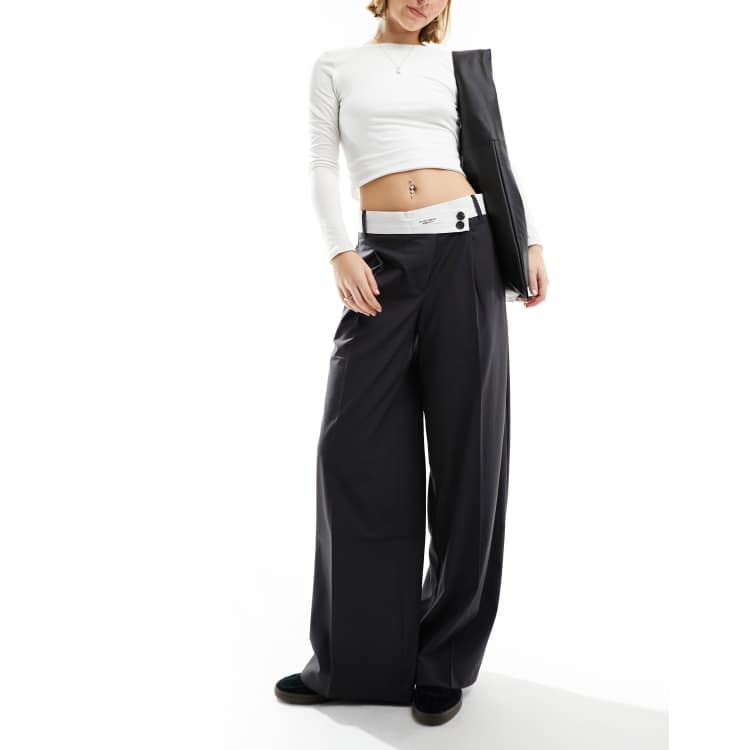 Bec Contrast Waistband Trouser  Trousers, Waistband, Autumn fashion