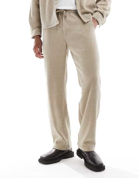 Bershka cord baggy co-ord trousers in brown - view 1