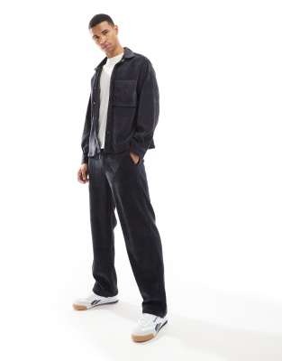 cord baggy pants in washed blue - part of a set