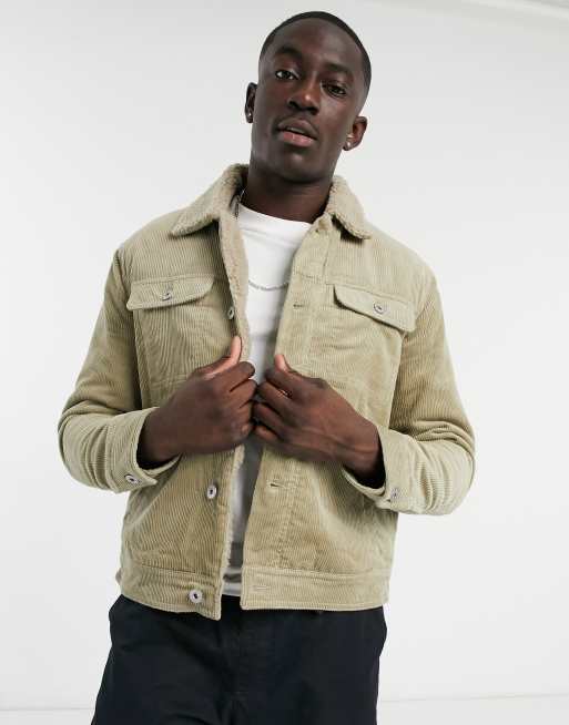 Levi's cord borg outlet trucker jacket in beige