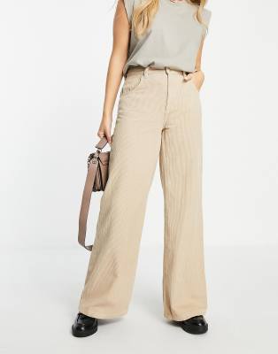 Bershka - Corduroy wide-leg trousers in ecru-white Bershka - ASOS NL |  StyleSearch