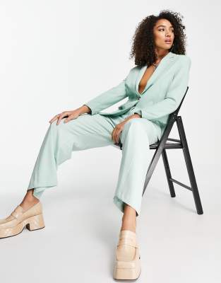 Bershka - Core - Oversize-Blazer in Salbeigrün, Kombiteil