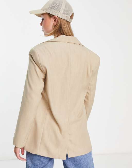 Bershka core oversized blazer in camel