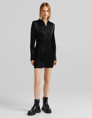 bershka corset shirt dress