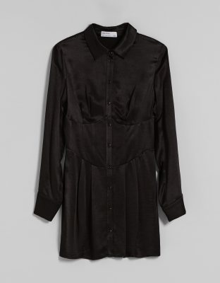 bershka corset shirt dress