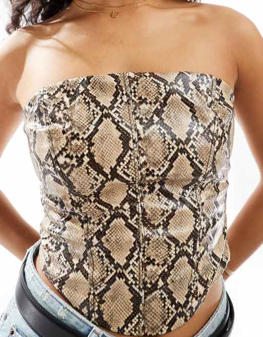 Bershka Corset en imitation cuir Imprime serpent