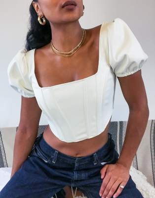 leather corset top asos