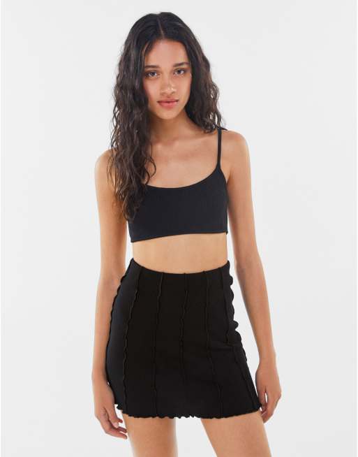 Black mini shop skirt cotton