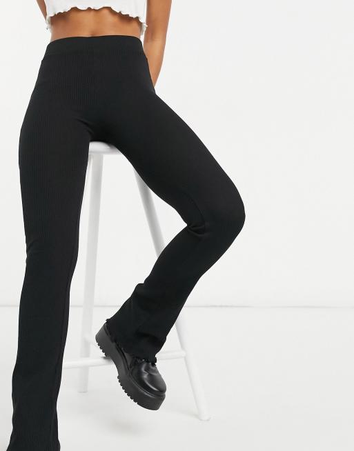 Mango leather look high waisted legging in black