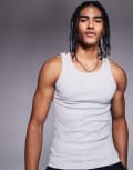 [Bershka] Bershka cotton singlet in grey XL GREY