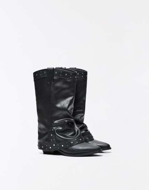 Bershka – Cowboystiefel in Schwarz - view 1