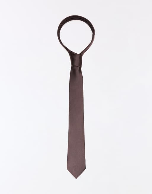 Bershka cravate unie marron, 2 de 3