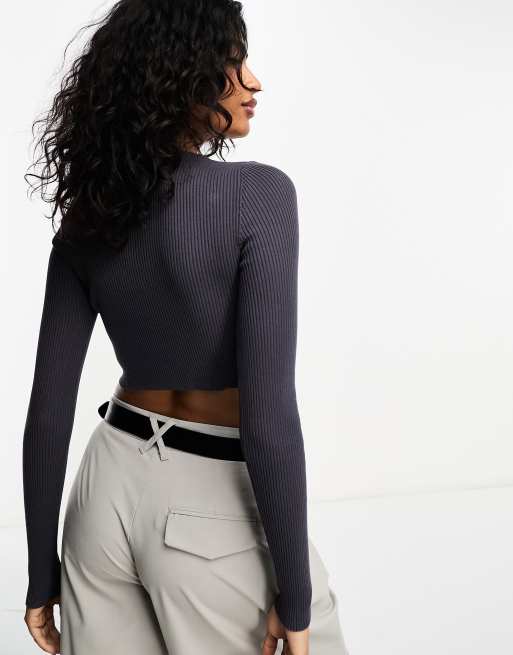 Dark grey shop cropped jumper